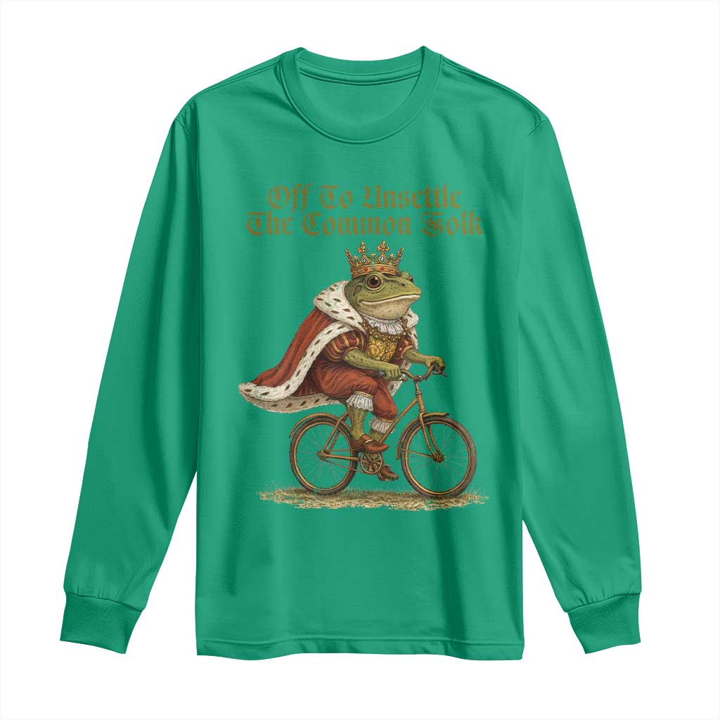 Chaotic Frog Meme Long Sleeve Shirt Off To Unsettle The Common Folk Vintage Unhinged Humor