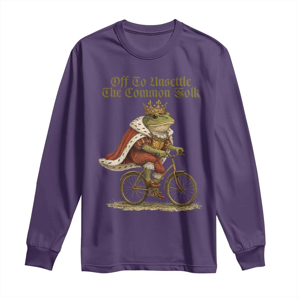 Chaotic Frog Meme Long Sleeve Shirt Off To Unsettle The Common Folk Vintage Unhinged Humor