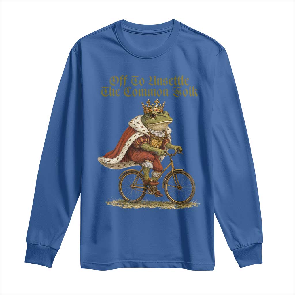 Chaotic Frog Meme Long Sleeve Shirt Off To Unsettle The Common Folk Vintage Unhinged Humor