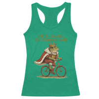 Chaotic Frog Meme Racerback Tank Top Off To Unsettle The Common Folk Vintage Unhinged Humor