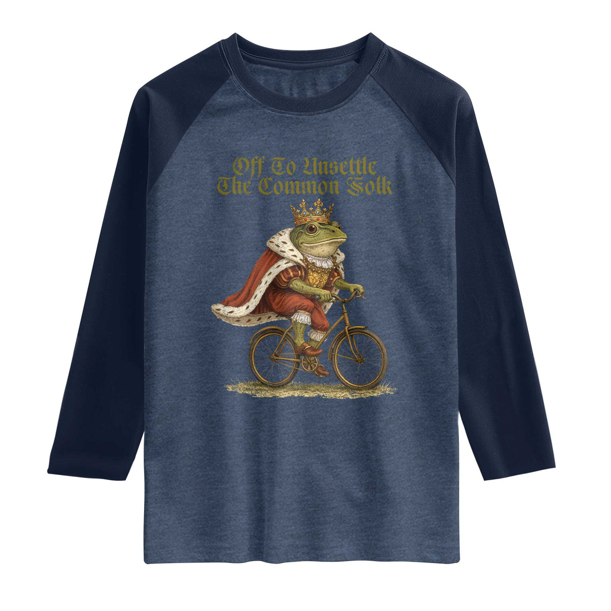 Chaotic Frog Meme Raglan Shirt Off To Unsettle The Common Folk Vintage Unhinged Humor