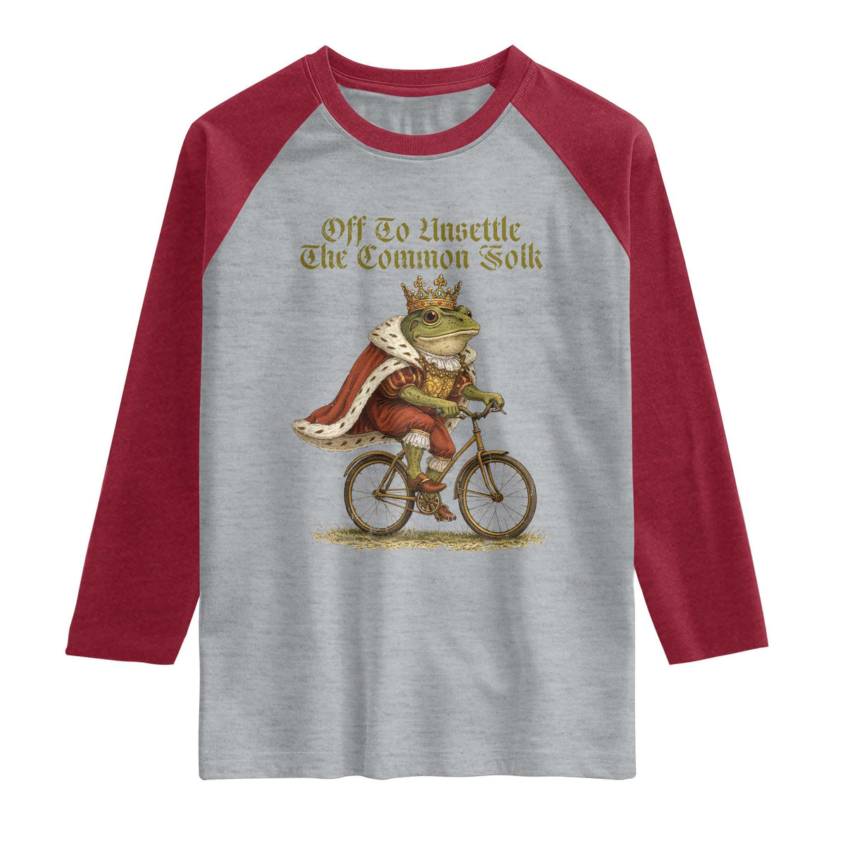 Chaotic Frog Meme Raglan Shirt Off To Unsettle The Common Folk Vintage Unhinged Humor