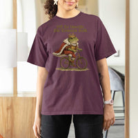 Chaotic Frog Meme T Shirt For Women Off To Unsettle The Common Folk Vintage Unhinged Humor