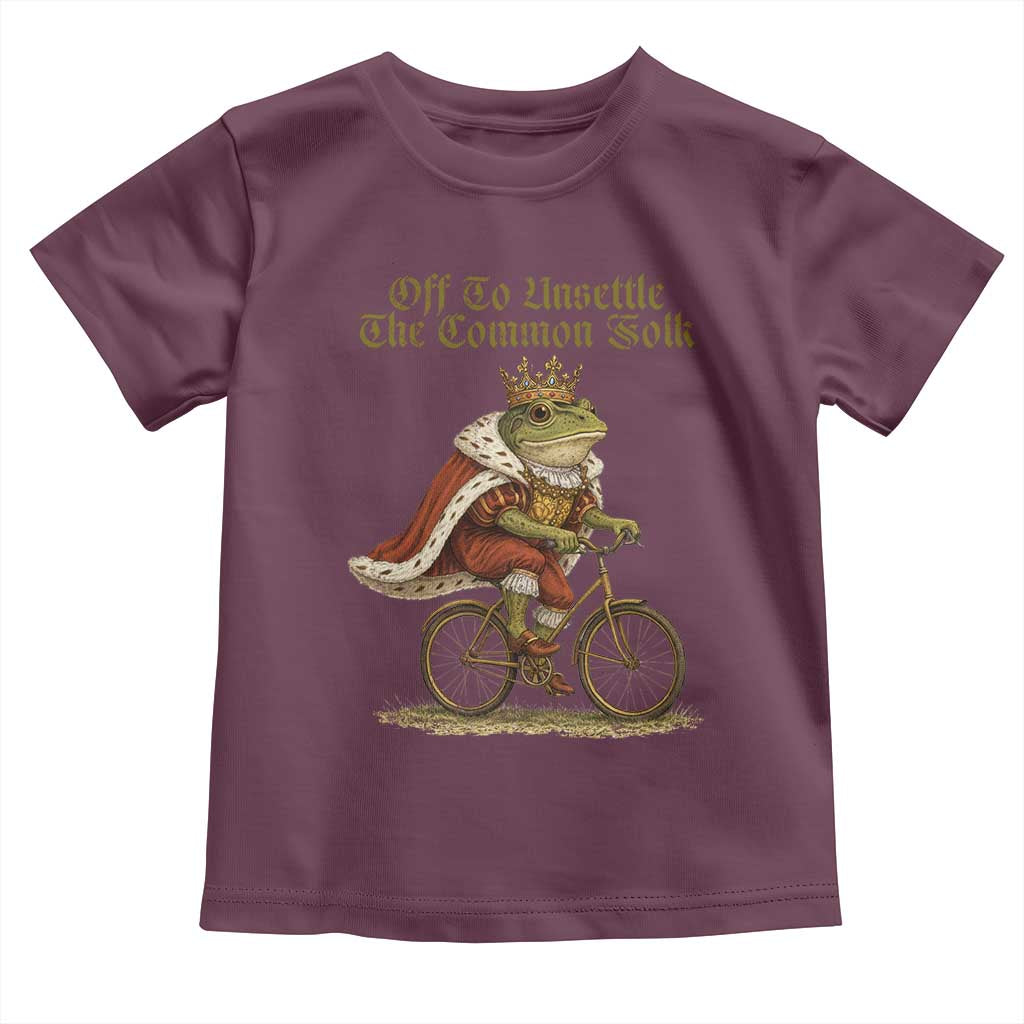Chaotic Frog Meme Toddler T Shirt Off To Unsettle The Common Folk Vintage Unhinged Humor