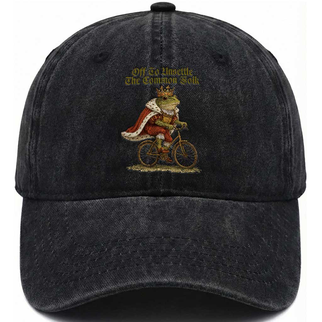Chaotic Frog Meme Washed Cotton Baseball Cap Off To Unsettle The Common Folk Vintage Unhinged Humor