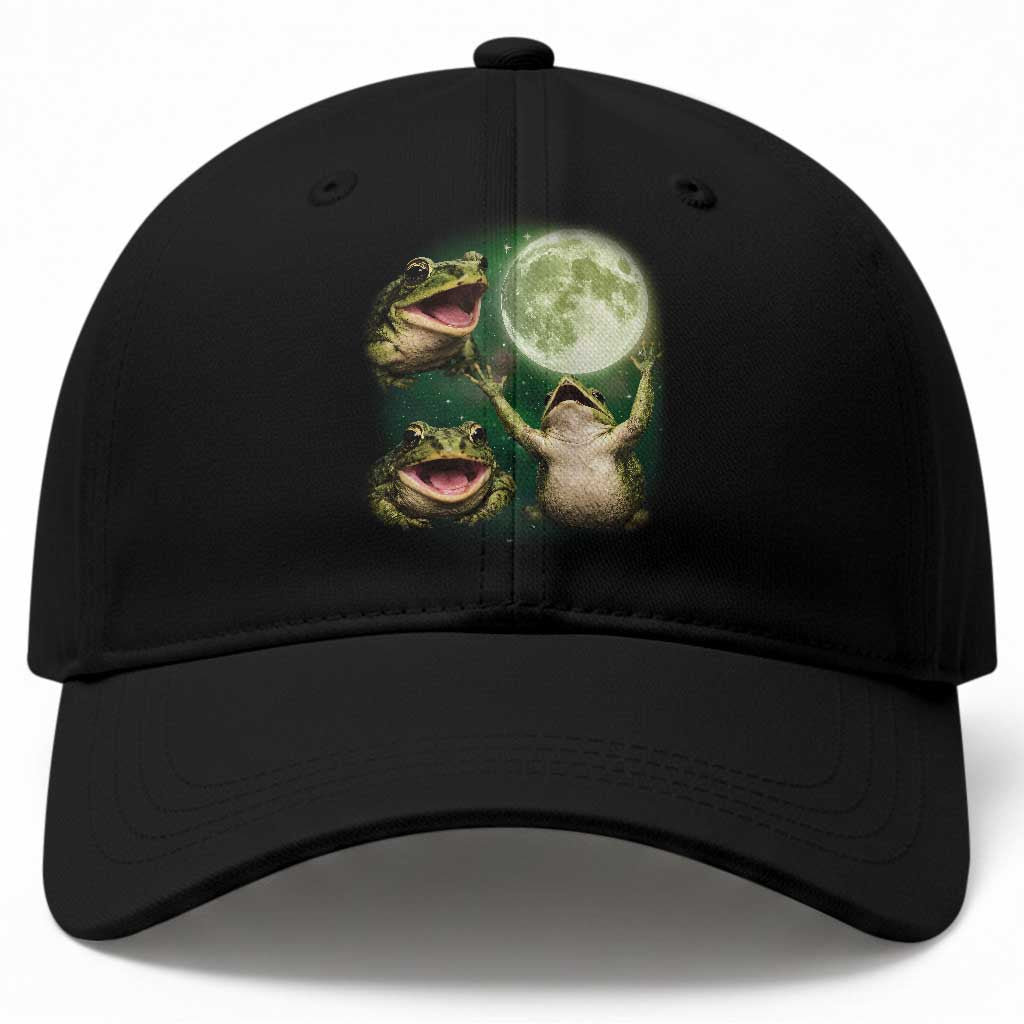 Frog Moon Vintage Graphic Baseball Cap Retro Amphibian Nature Cottagecore Gift