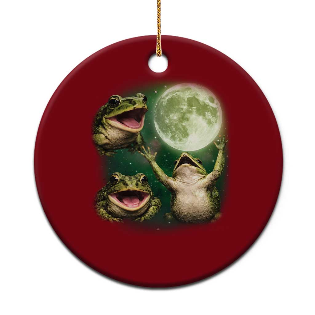 Frog Moon Vintage Graphic Ceramic Ornament Retro Amphibian Nature Cottagecore Gift