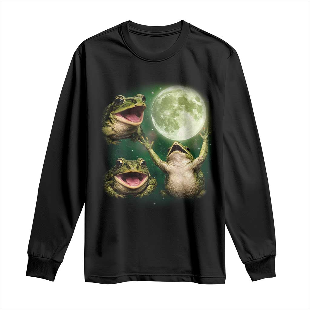 Frog Moon Vintage Graphic Long Sleeve Shirt Retro Amphibian Nature Cottagecore Gift