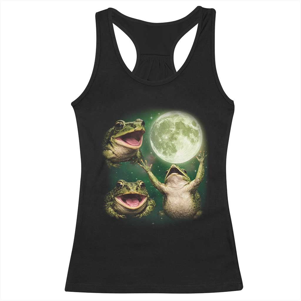 Frog Moon Vintage Graphic Racerback Tank Top Retro Amphibian Nature Cottagecore Gift