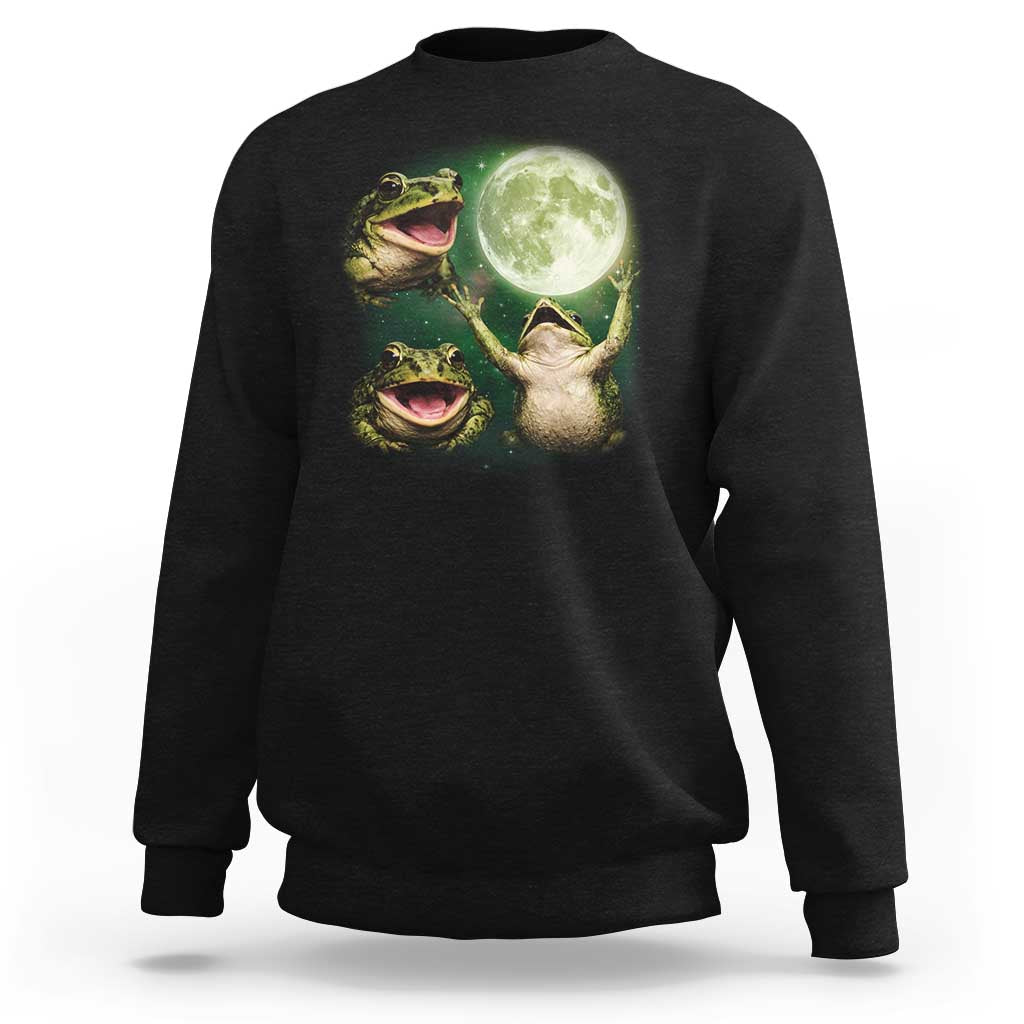 Frog Moon Vintage Graphic Sweatshirt Retro Amphibian Nature Cottagecore Gift