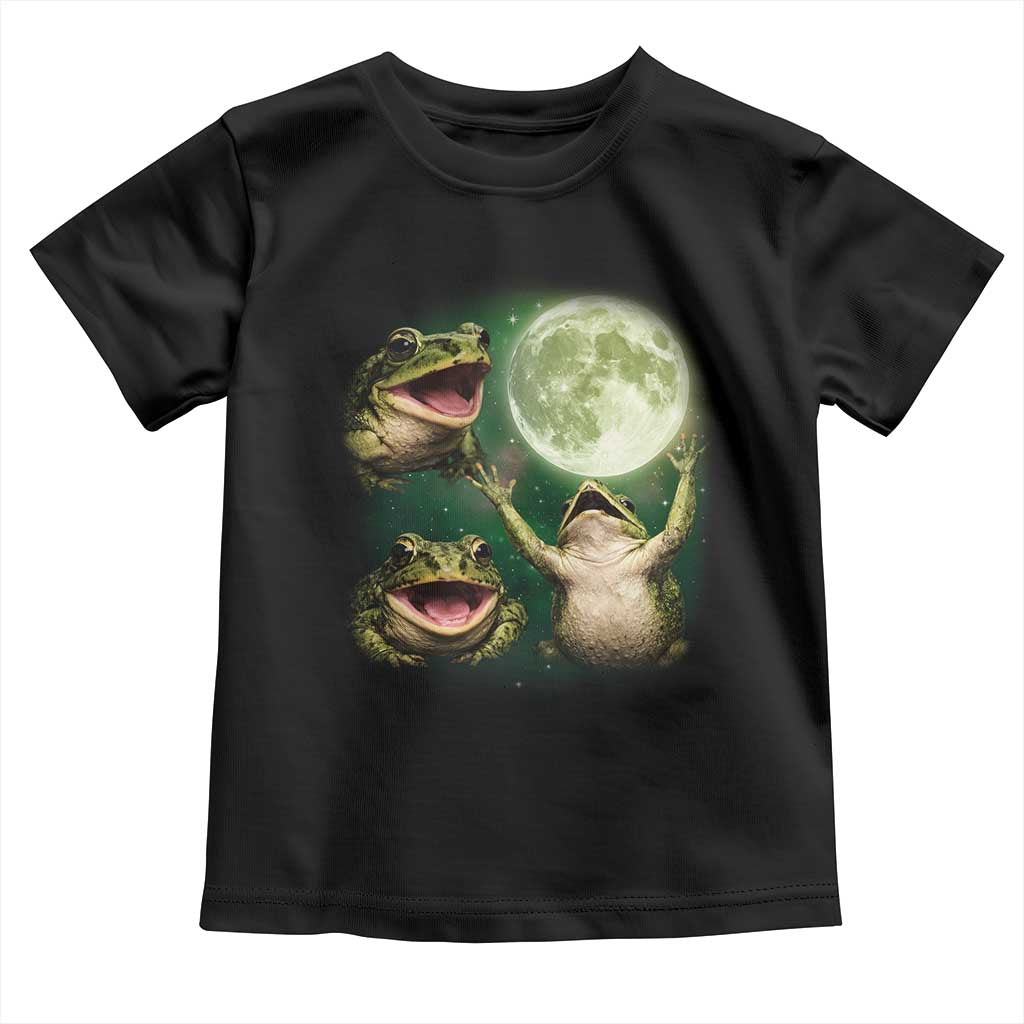 Frog Moon Vintage Graphic Toddler T Shirt Retro Amphibian Nature Cottagecore Gift