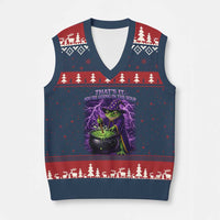 Frog Meme V-Neck Knit Sweater Vest Vintage Graphic Thats It Youre Going In The Soup