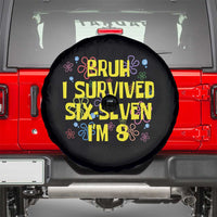 8th Birthday Spare Tire Cover Im 8 Year Old Bruh I Survived 67 Colorful Bubble Flower