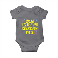 8th Birthday Baby Onesie Im 8 Year Old Bruh I Survived 67 Colorful Bubble Flower