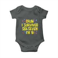 8th Birthday Baby Onesie Im 8 Year Old Bruh I Survived 67 Colorful Bubble Flower