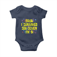 8th Birthday Baby Onesie Im 8 Year Old Bruh I Survived 67 Colorful Bubble Flower
