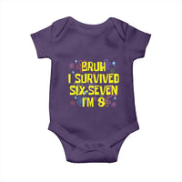 8th Birthday Baby Onesie Im 8 Year Old Bruh I Survived 67 Colorful Bubble Flower