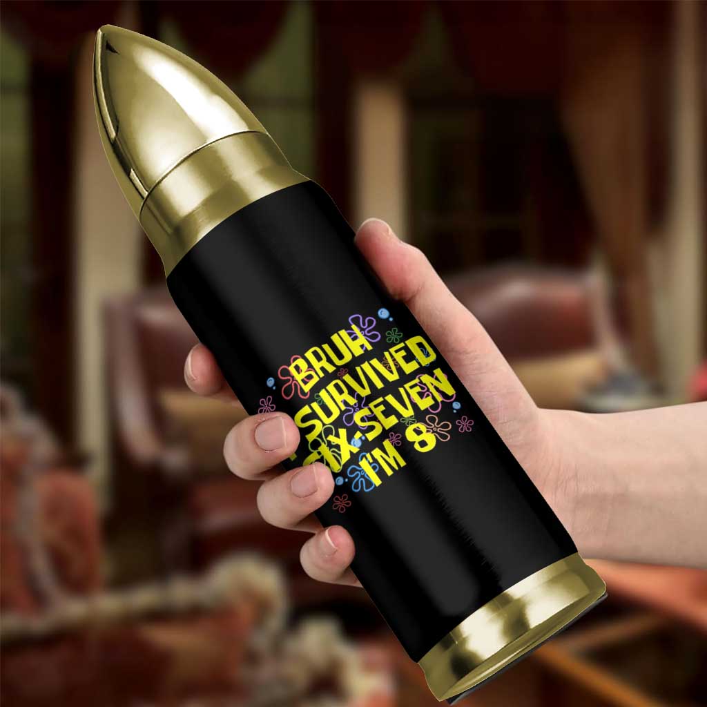 8th Birthday Bullet Tumbler Im 8 Year Old Bruh I Survived 67 Colorful Bubble Flower