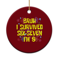 8th Birthday Ceramic Ornament Im 8 Year Old Bruh I Survived 67 Colorful Bubble Flower