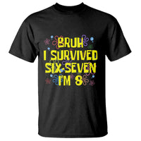 8th Birthday T Shirt Im 8 Year Old Bruh I Survived 67 Colorful Bubble Flower