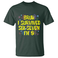8th Birthday T Shirt Im 8 Year Old Bruh I Survived 67 Colorful Bubble Flower
