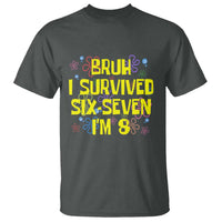 8th Birthday T Shirt Im 8 Year Old Bruh I Survived 67 Colorful Bubble Flower