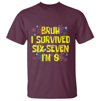 8th Birthday T Shirt Im 8 Year Old Bruh I Survived 67 Colorful Bubble Flower