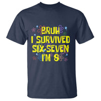 8th Birthday T Shirt Im 8 Year Old Bruh I Survived 67 Colorful Bubble Flower