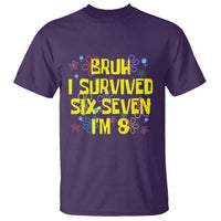 8th Birthday T Shirt Im 8 Year Old Bruh I Survived 67 Colorful Bubble Flower