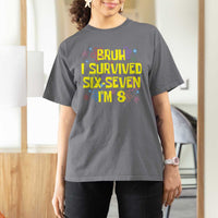 8th Birthday T Shirt For Women Im 8 Year Old Bruh I Survived 67 Colorful Bubble Flower