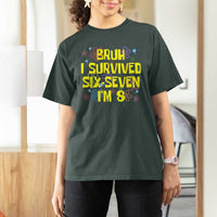 8th Birthday T Shirt For Women Im 8 Year Old Bruh I Survived 67 Colorful Bubble Flower