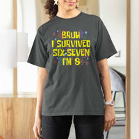 8th Birthday T Shirt For Women Im 8 Year Old Bruh I Survived 67 Colorful Bubble Flower