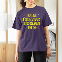 8th Birthday T Shirt For Women Im 8 Year Old Bruh I Survived 67 Colorful Bubble Flower