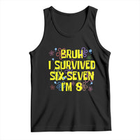 8th Birthday Tank Top Im 8 Year Old Bruh I Survived 67 Colorful Bubble Flower