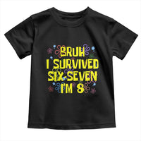 8th Birthday Toddler T Shirt Im 8 Year Old Bruh I Survived 67 Colorful Bubble Flower