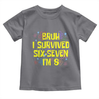 8th Birthday Toddler T Shirt Im 8 Year Old Bruh I Survived 67 Colorful Bubble Flower