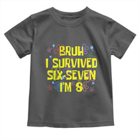 8th Birthday Toddler T Shirt Im 8 Year Old Bruh I Survived 67 Colorful Bubble Flower