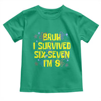 8th Birthday Toddler T Shirt Im 8 Year Old Bruh I Survived 67 Colorful Bubble Flower