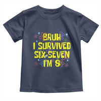 8th Birthday Toddler T Shirt Im 8 Year Old Bruh I Survived 67 Colorful Bubble Flower