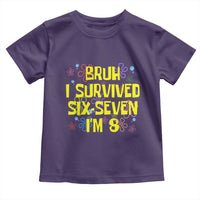 8th Birthday Toddler T Shirt Im 8 Year Old Bruh I Survived 67 Colorful Bubble Flower