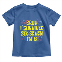 8th Birthday Toddler T Shirt Im 8 Year Old Bruh I Survived 67 Colorful Bubble Flower