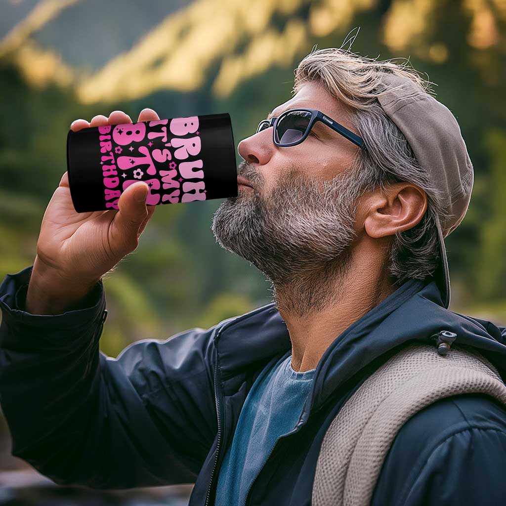 8th Birthday Girls 4 in 1 Can Cooler Tumbler Bruh Its My 8 Bday Eight Years Old