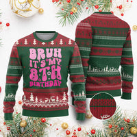 8th Birthday Girls Ugly Christmas Sweater Bruh Its My 8 Bday Eight Years Old