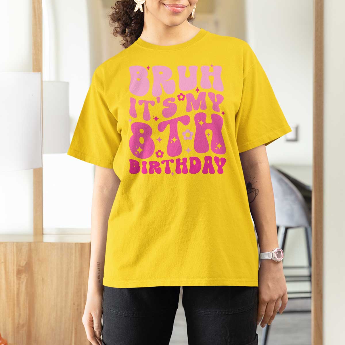 8th Birthday Girls T Shirt For Women Bruh Its My 8 Bday Eight Years Old