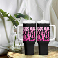 8th Birthday Girls Tumbler With Handle Bruh Its My 8 Bday Eight Years Old