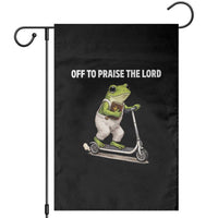 Funny Christian Frog Garden Flag Off To Praise The Lord