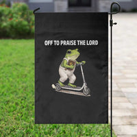 Funny Christian Frog Garden Flag Off To Praise The Lord