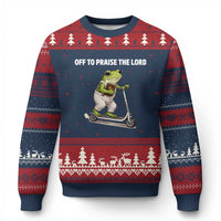 Funny Christian Frog Ugly Christmas Sweater Off To Praise The Lord