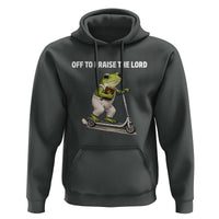 Funny Christian Frog Hoodie Off To Praise The Lord