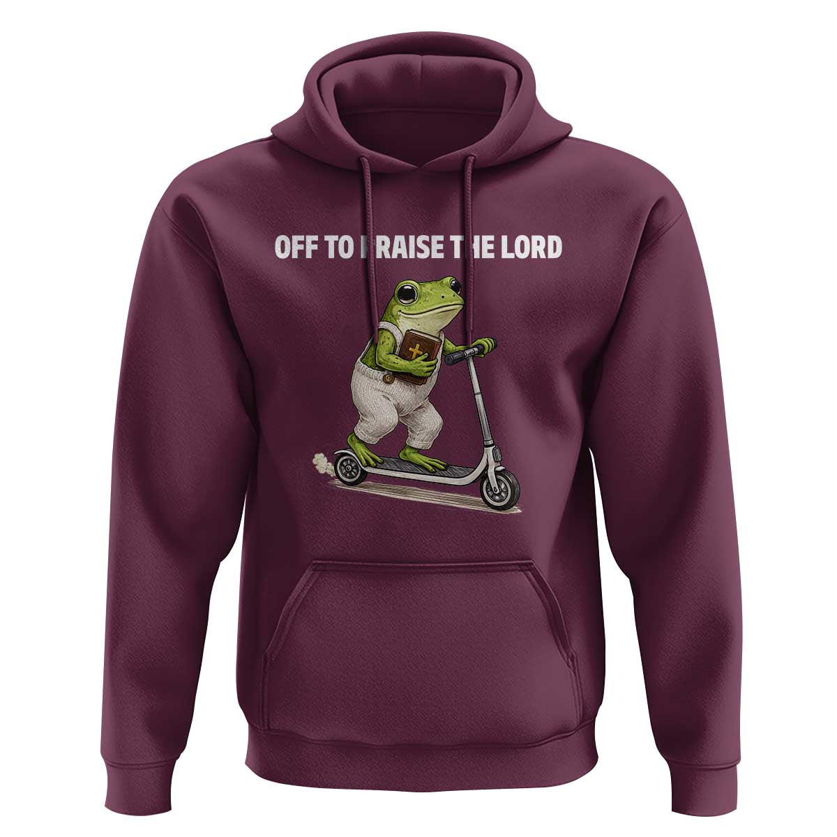 Funny Christian Frog Hoodie Off To Praise The Lord